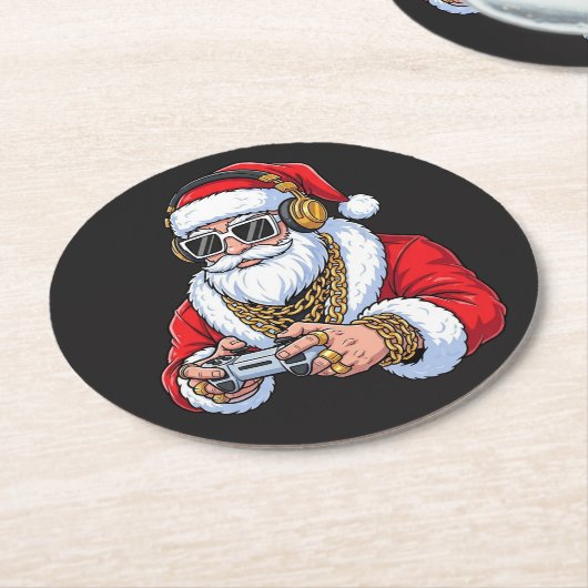 Christmas ラウンドペーパーコースター (アングル)