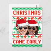 CHRISTMAS 来 EARLY -バイデン氏Harris 2020 ポストカード (正面/裏面)