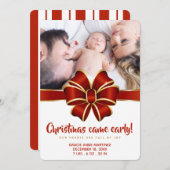 Christmas 来 Early Photo Birth Announcement シーズンカード (正面/裏面)