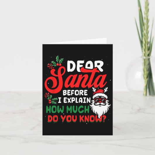 Christmas 親愛 Santa I Can How Do U K カード (正面)