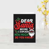Christmas 親愛 Santa I Can How Do U K カード (黄色い花)