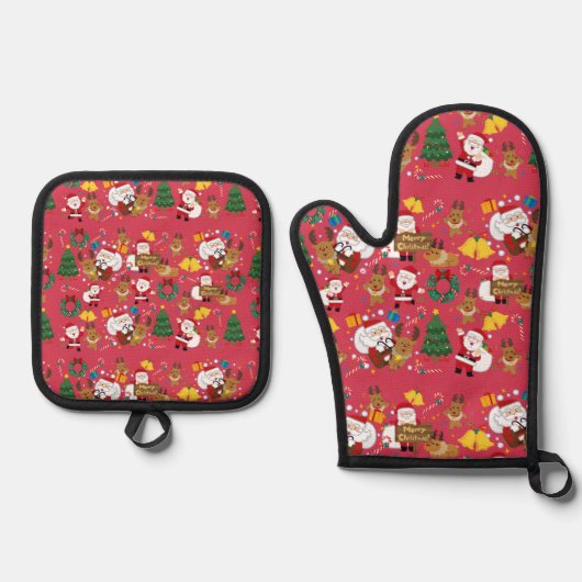 christmas 鍋つかみ&鍋敷きセット (正面)