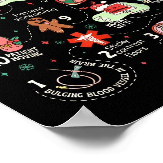 Christmas 12 Days Of Ct Technologist Cat Scan Radi ポスター (角)