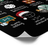 Christmas 12 Days Of Math Math Teacher Xmas Stem S ポスター (角)