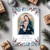 Christmas 1 Photo Arch Watercolor Botanical シーズンカード