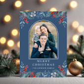 Christmas 1 Photo Arch Watercolor Botanical シーズンカード