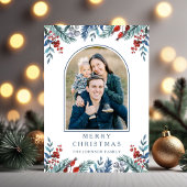 Christmas 1 Photo Arch Watercolor Botanical シーズンカード
