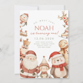 Christmas 1st Birthday招待状for Boys Winter 招待状 (正面)