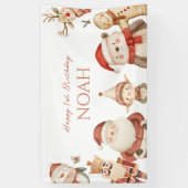 Christmas 1st Birthday招待状for Boys Winter 横断幕 (縦)