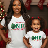 Christmas 1st Birthday Party Festive Red & Green ベビーTシャツ
