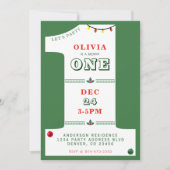 Christmas 1st Birthday Party Kids Merry One 招待状 (正面)