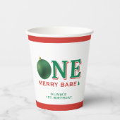 Christmas 1st Birthday Party Merry Ornament 紙コップ (正面)