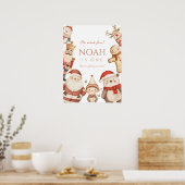 Christmas 1st Birthday Poster for Boys Winter ポスター (キッチン)