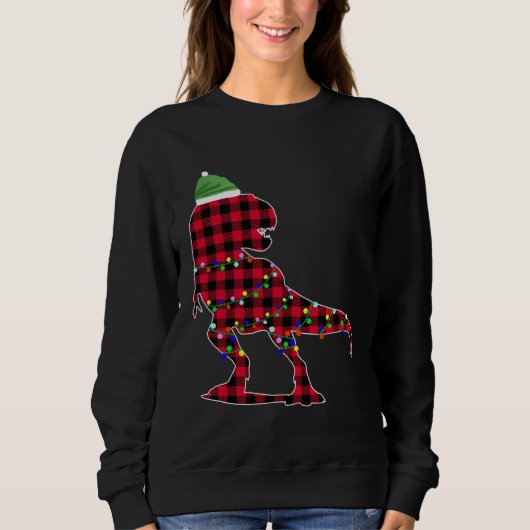 Christmas 2020 Buffalo Plaid Dino Rex スウェットシャツ (正面)