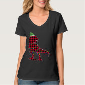 Christmas 2020 Buffalo Plaid Dino Rex Tシャツ (正面)
