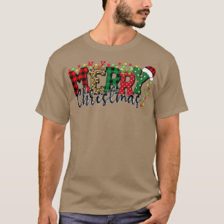 Christmas 2022Christmas Leopard Buffalo Red Plaid Tシャツ