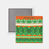 CHRISTMAS 2023 to 3D Fractal red green white to マグネット (正面/裏面)
