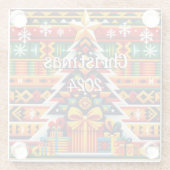 Christmas 2024 Kente Cloth Inspired Glass Coaster ガラスコースター (裏面)
