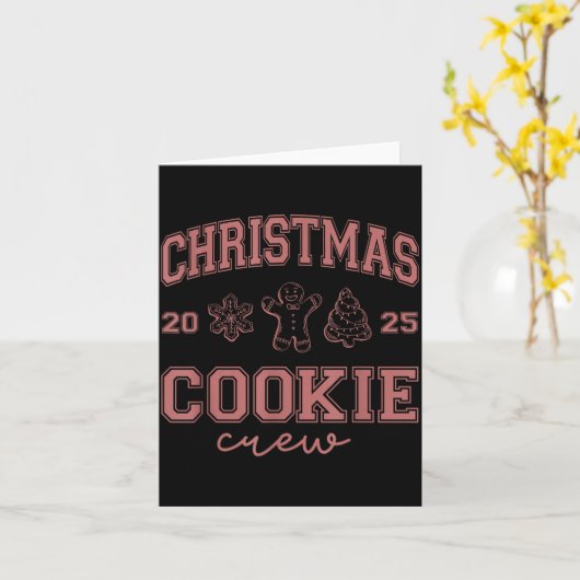 Christmas 2025 Cookie Crew Gingerbread Funny Chris カード (黄色い花)