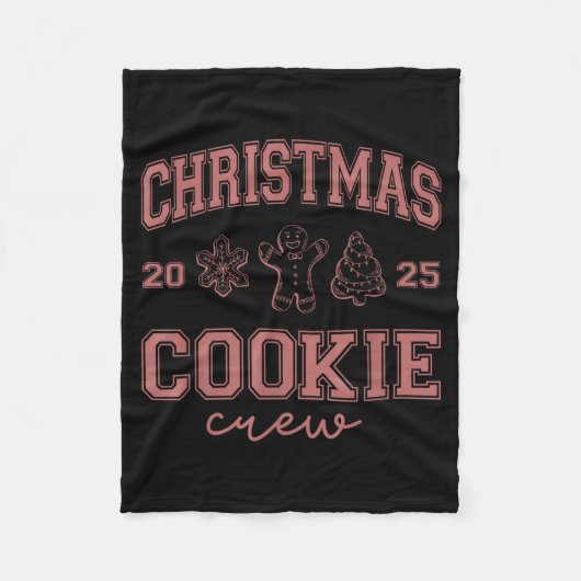 Christmas 2025 Cookie Crew Gingerbread Funny Chris フリースブランケット (正面)