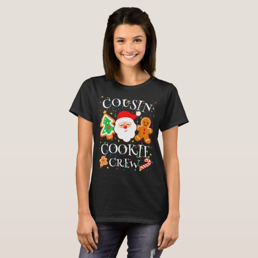Christmas 2025 Cousin Cookie Baking Crew Squad Fam Tシャツ (正面フル)