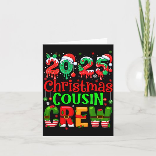Christmas 2025 Cousin Crew Santa Hat Men Women Kid カード (正面)