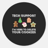 Christmas 2025 Tech Suprt Here To Delete Cookies X ラウンドシール (正面)