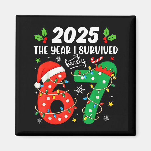 Christmas 2025 The Year I Barely Survived Six Seve マグネット (正面)