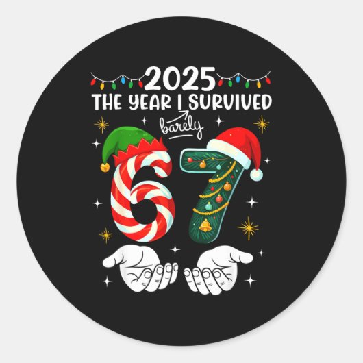Christmas 2025 The Year I Barely Survived Six Seve ラウンドシール (正面)