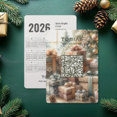 Christmas 2026 Calendar QR Code Business Card シーズンカード