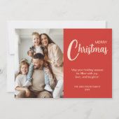 Christmas 2 Photos Family Red シーズンカード (正面)