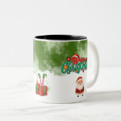 Christmas 2-Tone Mug with Santa – Merry Christmas ツートーンマグカップ (正面右)