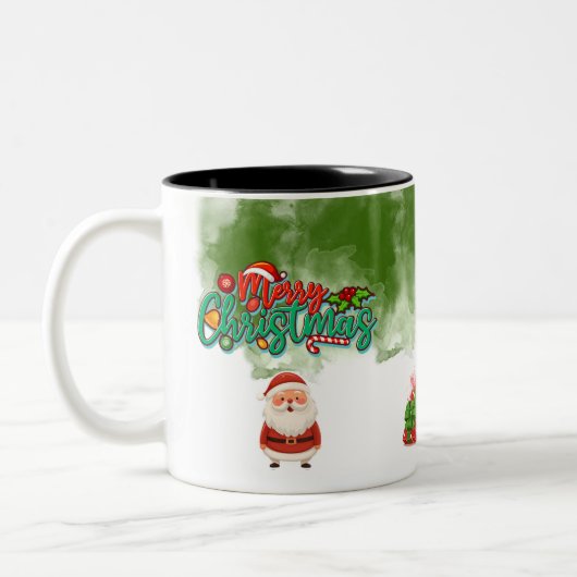 Christmas 2-Tone Mug with Santa – Merry Christmas ツートーンマグカップ (左)