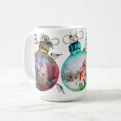 Christmas 3-Photo Collage Unique Family Keepsake コーヒーマグカップ (正面左)