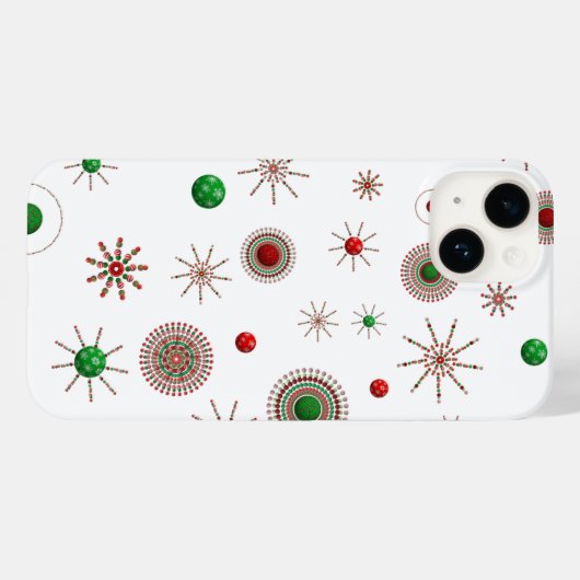 Christmas 3D Ornaments & Starbursts Case-Mate iPhoneケース (裏面 (横))