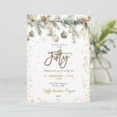 Christmas 50 party baubles pine tree invitation 招待状 (スタンド正面)