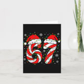 Christmas 67 Candy Cane Six Seven Meme Lights Sant カード (正面)