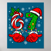 Christmas 67 Candy Cane Six Seven Meme Lights Sant ポスター (正面)