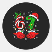 Christmas 67 Candy Cane Six Seven Meme Lights Sant ラウンドシール (正面)