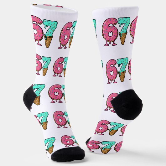 Christmas 67 Ice Cream Socks, dripping design ソックス (傾斜あり)