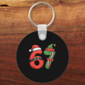 Christmas 67 Meme 67 Santa Elf - Six Seven  キーホルダー (正面)