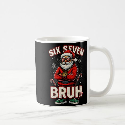 Christmas 67 Meme Design Funny Six Seven Hands 6 7 コーヒーマグカップ (右)