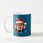 Christmas 67 Meme Football Santa Hat Funny Xmas Bo コーヒーマグカップ (左)