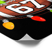 Christmas 67 Meme Football Santa Hat Funny Xmas Bo ポスター (角)