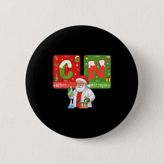 Christmas 67 Meme Science Chemistry Humor Periodic 缶バッジ (正面)