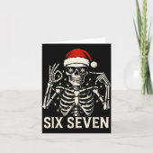 Christmas 67 Meme Skeleton With Santa Hat For Men  カード (正面)