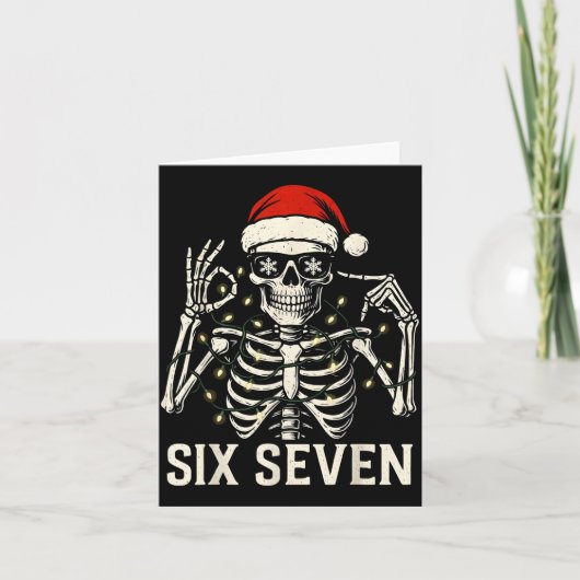 Christmas 67 Meme Skeleton With Santa Hat For Men  カード (正面)