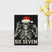 Christmas 67 Meme Skeleton With Santa Hat For Men  カード (黄色い花)