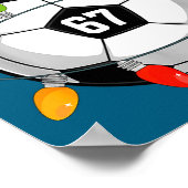 Christmas 67 Meme Soccer Ball Santa Hat Funny Xmas ポスター (角)