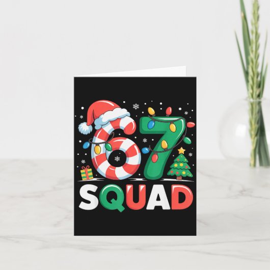 Christmas 67 Squad Funny Candy Cane Lights Holiday カード (正面)